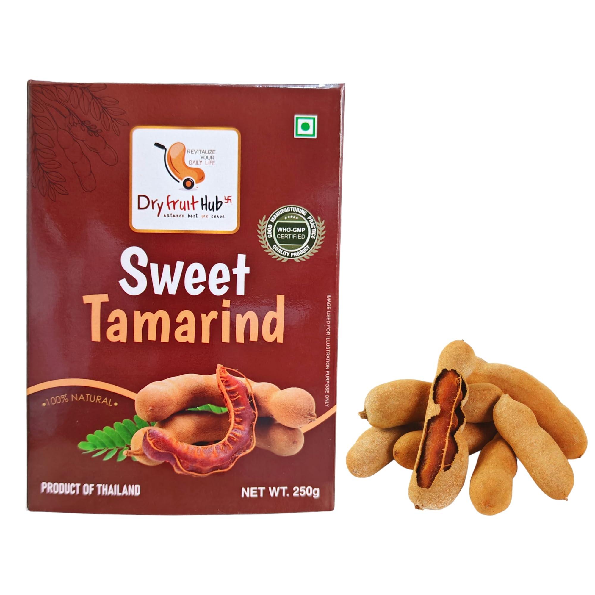Dry Fruit Hub Dry Fruit Hub Sweet Tamarind 500gm, Sweet Imli Thailand Sweet Tamarind, Meethi Imli,Dried Tamarind