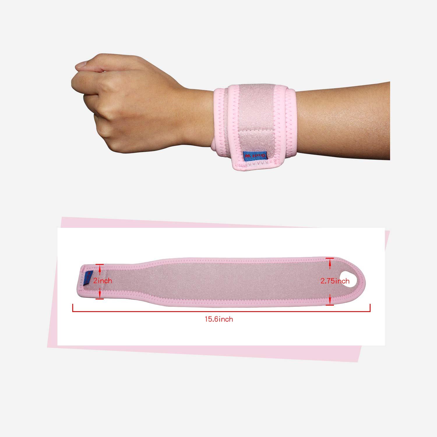 Gulf W Gulf W Wrist Support Brace, Adjustable Wrist Strap Reversible Wrist Brace for Sports Protecting/Tendonitis Pain Relief/Carpal Tunnel/Arthritis/Injury Recovery, Right&Left Hand Available (Pink)