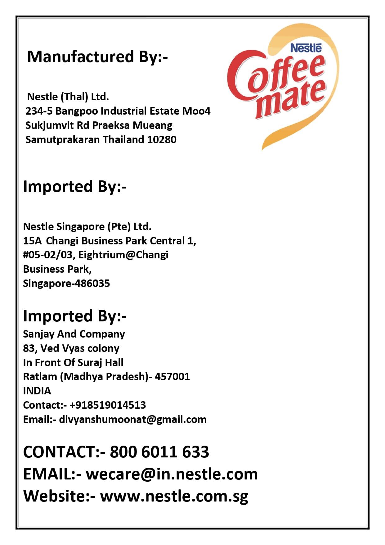 Nestle Nestle Original Coffee Mate Richer & Creamer 400 Grams