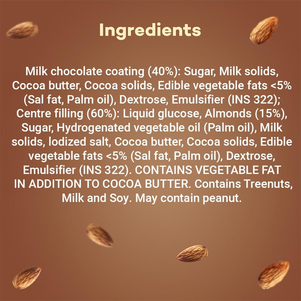 Snickers Snickers Almond Filled Chocolate Bar | Loaded with Delicious & Nutritious Roasted Almonds and Rich Caramel | Premium Chocolate for Sharing | 22 g | Pack of 24