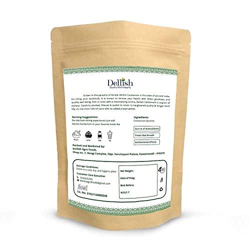 Dellish Dellish Green Cardamom 100g (Elaichi), 8mm Bold, Big Size, Whole Cardamom, 100% Natural, No Artificial Color