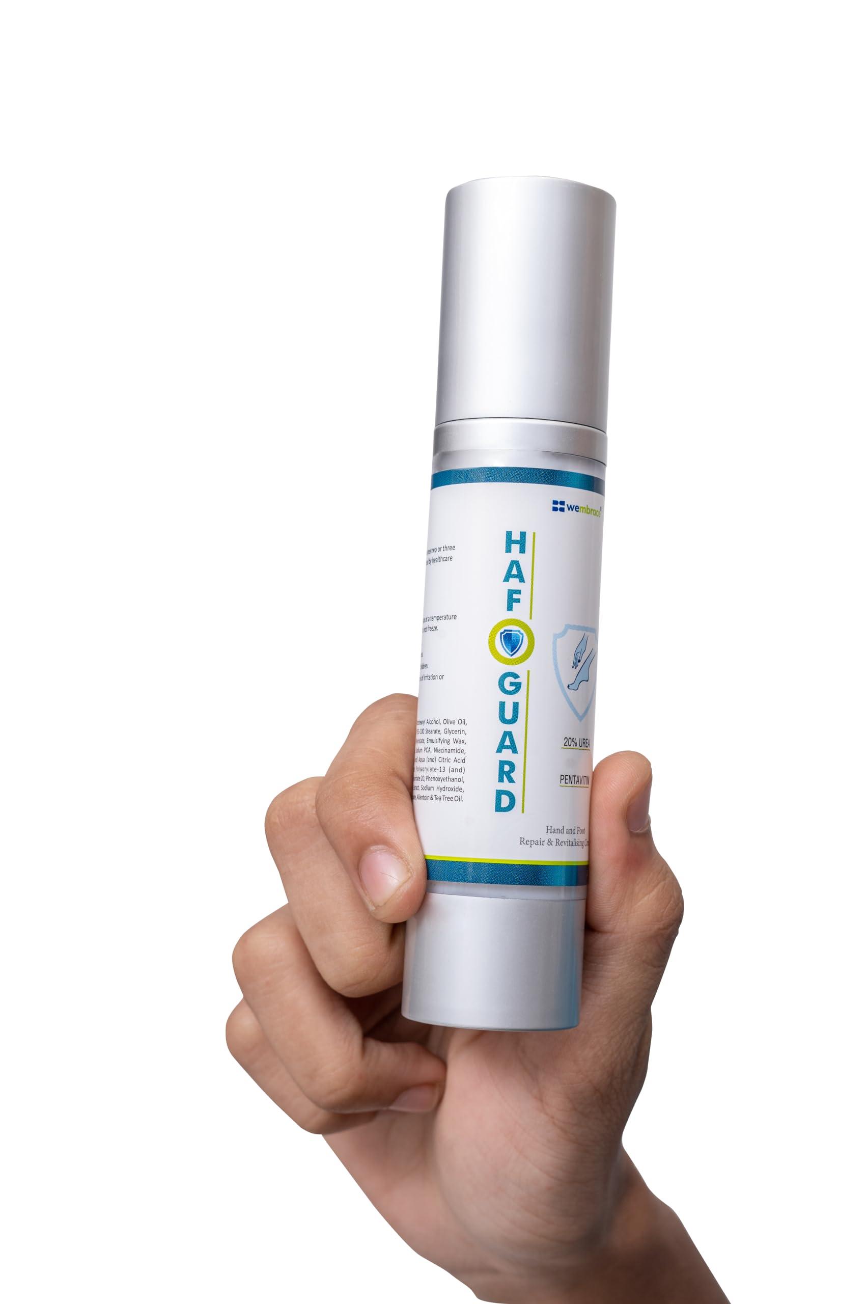 HafoGuard Hafoguard Hand & Foot Repair Cream 20% Urea + Pentavitin for Supercharged Hydration Paraben-Free Formula for Soothing- Dry, Itchy Skin Repair and Revitalizing Cream for Hands and Feet.