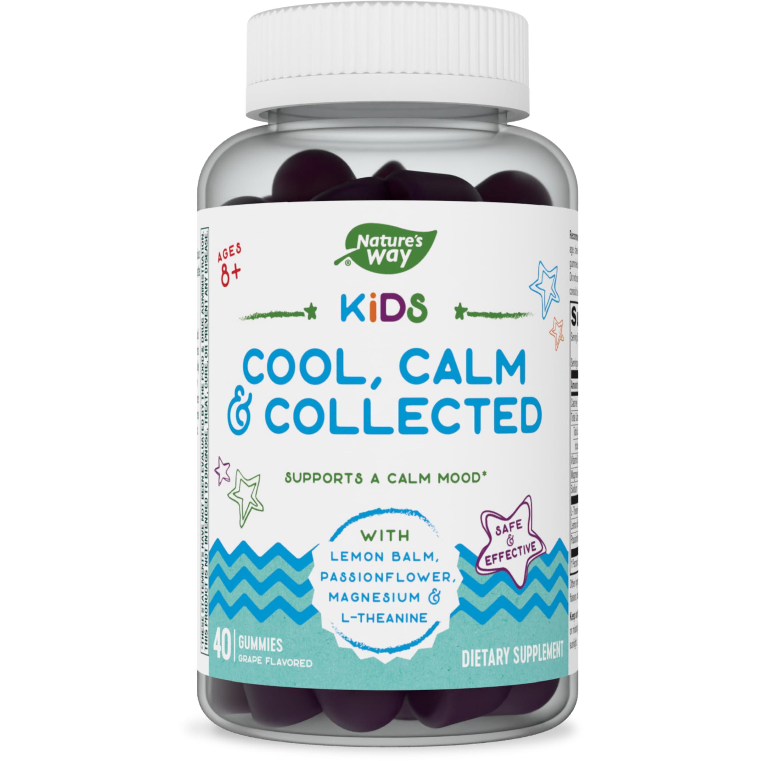 NATURE\'S WAY Nature\'s Way Kids Cool, Calm & Collected, Ages 8+, Grape Flavored, 40 Vegetarian Gummies