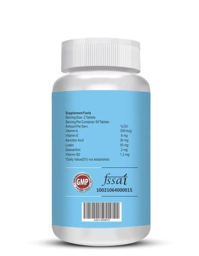 Vokin Biotech Vokin Biotech TopViz Eye Care Supplement to Improve Vision, Blue Light & Digital Guard (Lutein, Zeaxanthin) -Pack of 90 Vegetarian Tablets