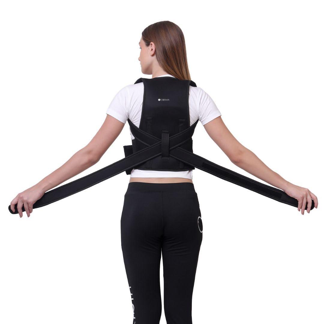 ZEDAN ZEDAN Neoprene Posture Corrector Back Support Belt|For Shoulder Support,Back Pain Relief,Back Straightener Brace|For Spine & Body Posture Correction,Clavicle Support|For Men & Women (Full, One Size)