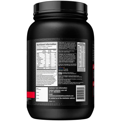 MuscleTech MuscleTech Nitro-Tech Whey Protein, 907g (2lbs), Milk Chocolate, 30g Protein, 3g creatine monohydrate, 6.7g BCAA, ultimate muscle building formula, increase strength & performance