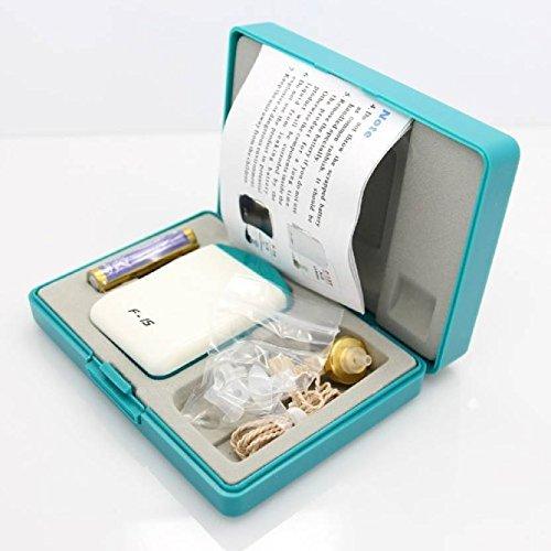 AUDITECH AUDITECH Pocket Hearing Aid Machine for Seniors BTE Sound Amplifier for Up to 50% Hearing Loss (Blue, White) Ideal for Old Age and In-Ear Sound Enhancement