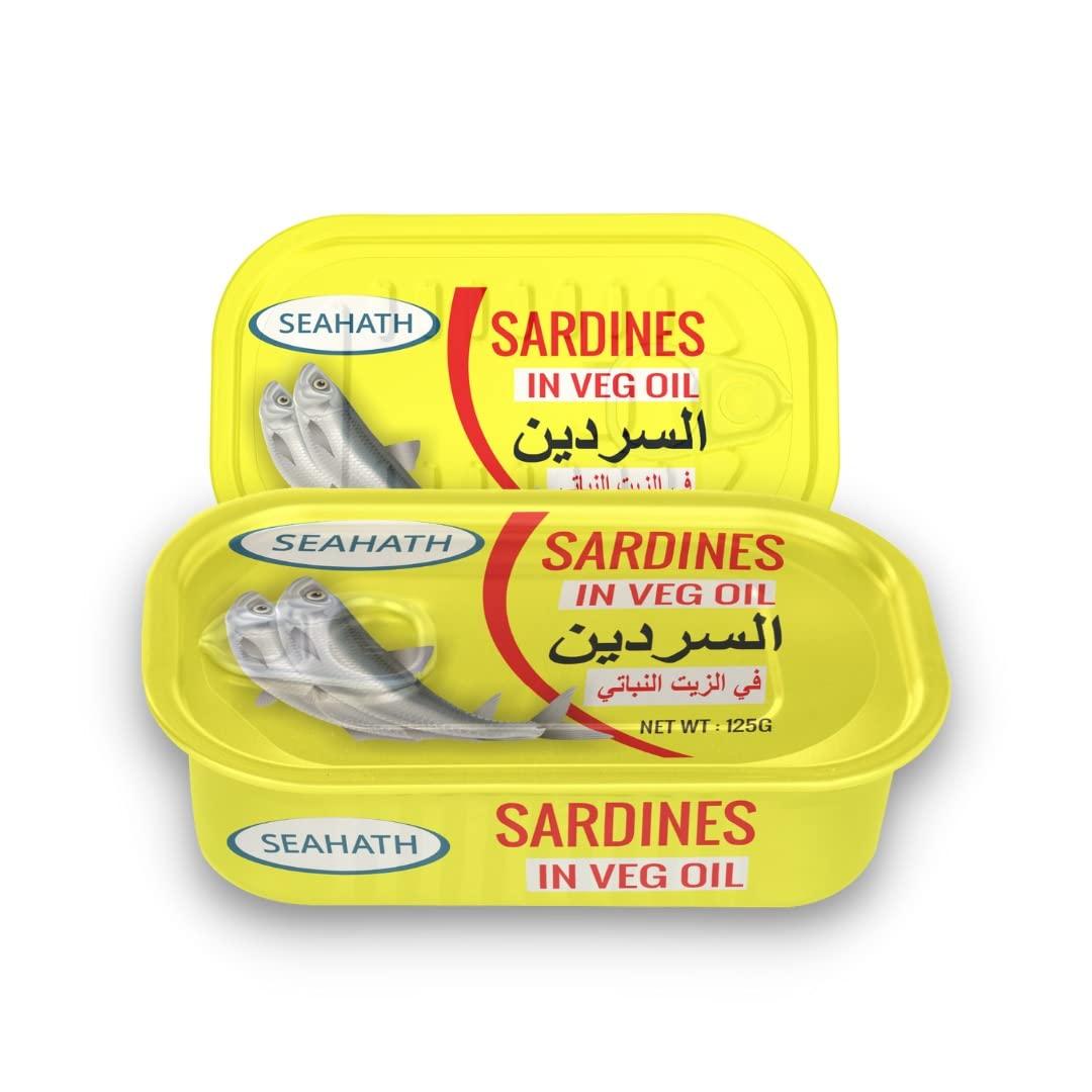 Oceans Secret Seahath- Sardines in Vegetable Oil, 125g (Pack of 18)