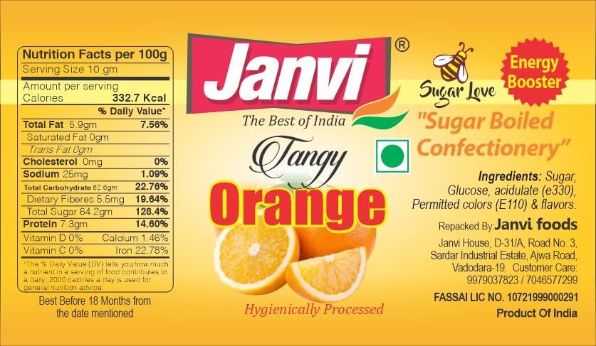 Janvi Janvi Foods Orange Candy (120g) | Juicy Candy | Flavor Toffee | 100% Natural