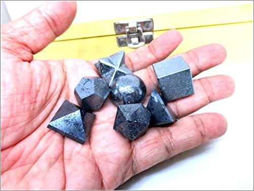 Jet International Crystal Jet 7 Hematite Geometry Stone Set W/Box Platonic Solids Healing Crystal Therapy Booklet Sacred Divine Energized Charged Positive Peace IMAGE IS JUST A REFERENCE.