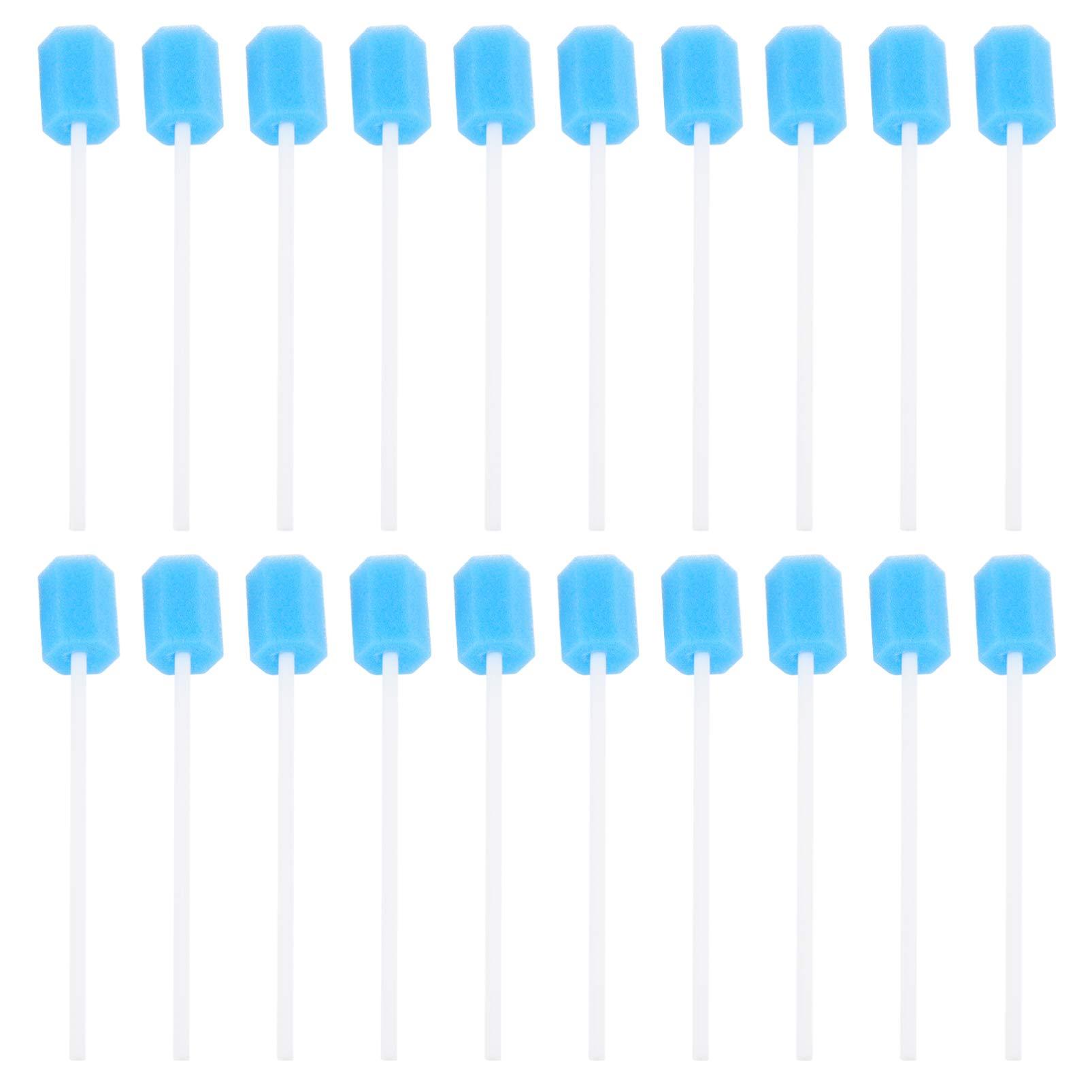 HEALLILY Mouth Oral Swabs Sponge Unflavored Sterile Oral Oral Cavity Cleaning Sponge Swab Dental Swabsticks for Mouth Cleaning 100pcs