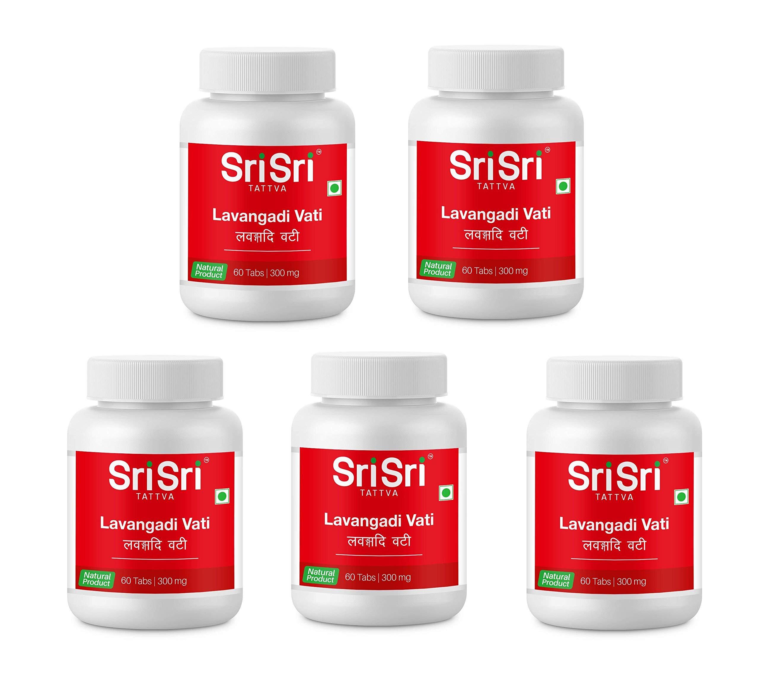 Sri Sri TATTVA shuddhta ka naam Sri Sri Tattva Lavangadi Vati 300Mg Tablet - 60 Count (Pack of 5)
