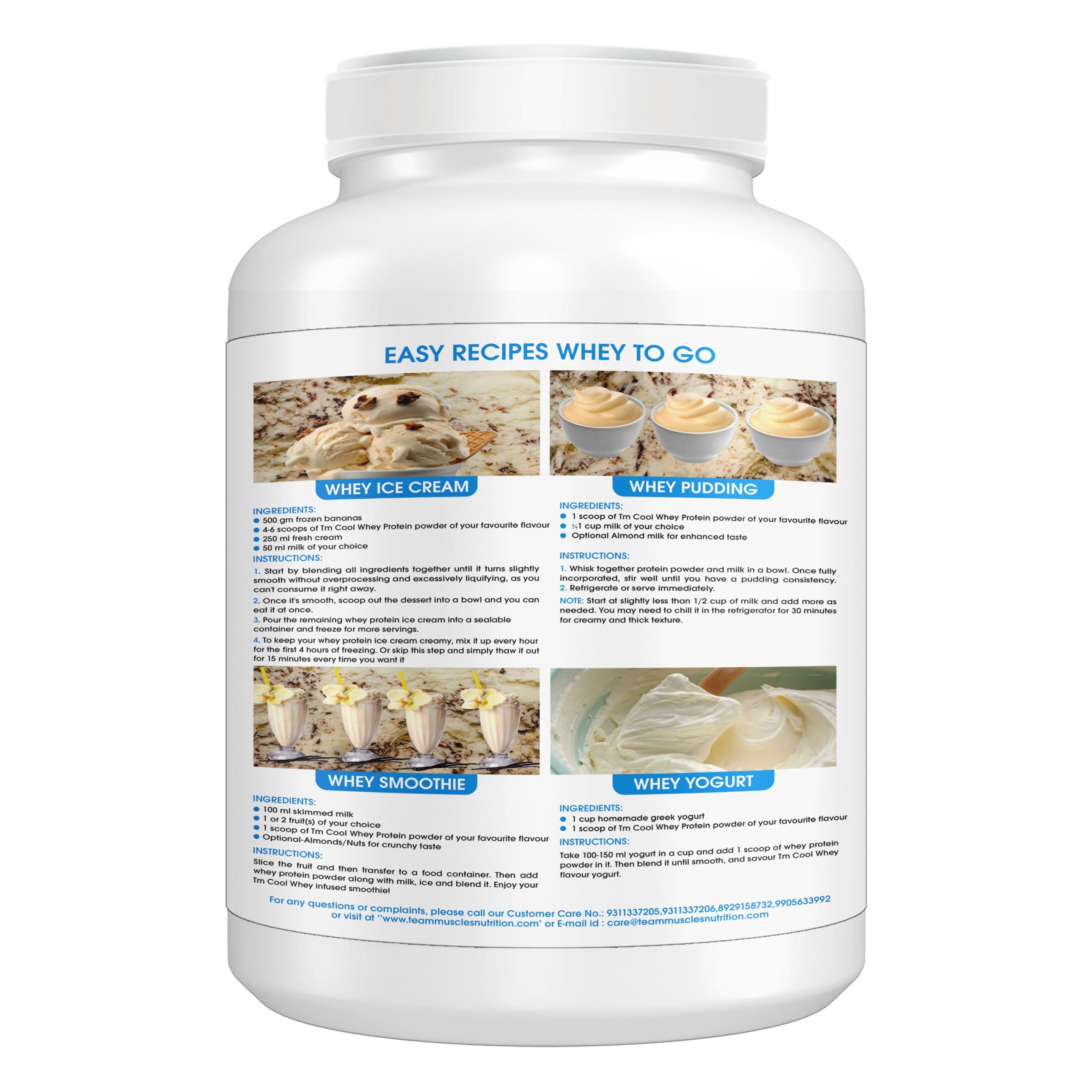 TEAM MUSCLES Team Muscles Cool Whey Protein-2kg| Concentrate Protein| Whey Protein (Vanilla, PO1)