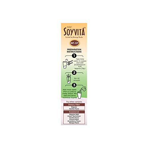Soyvita SOYVITA - Dietary Fibre Green Tea Extract | Lactose Free | Vegan | ENRICHED Soy Beverage Powder | Serves-20 (500 GMS)
