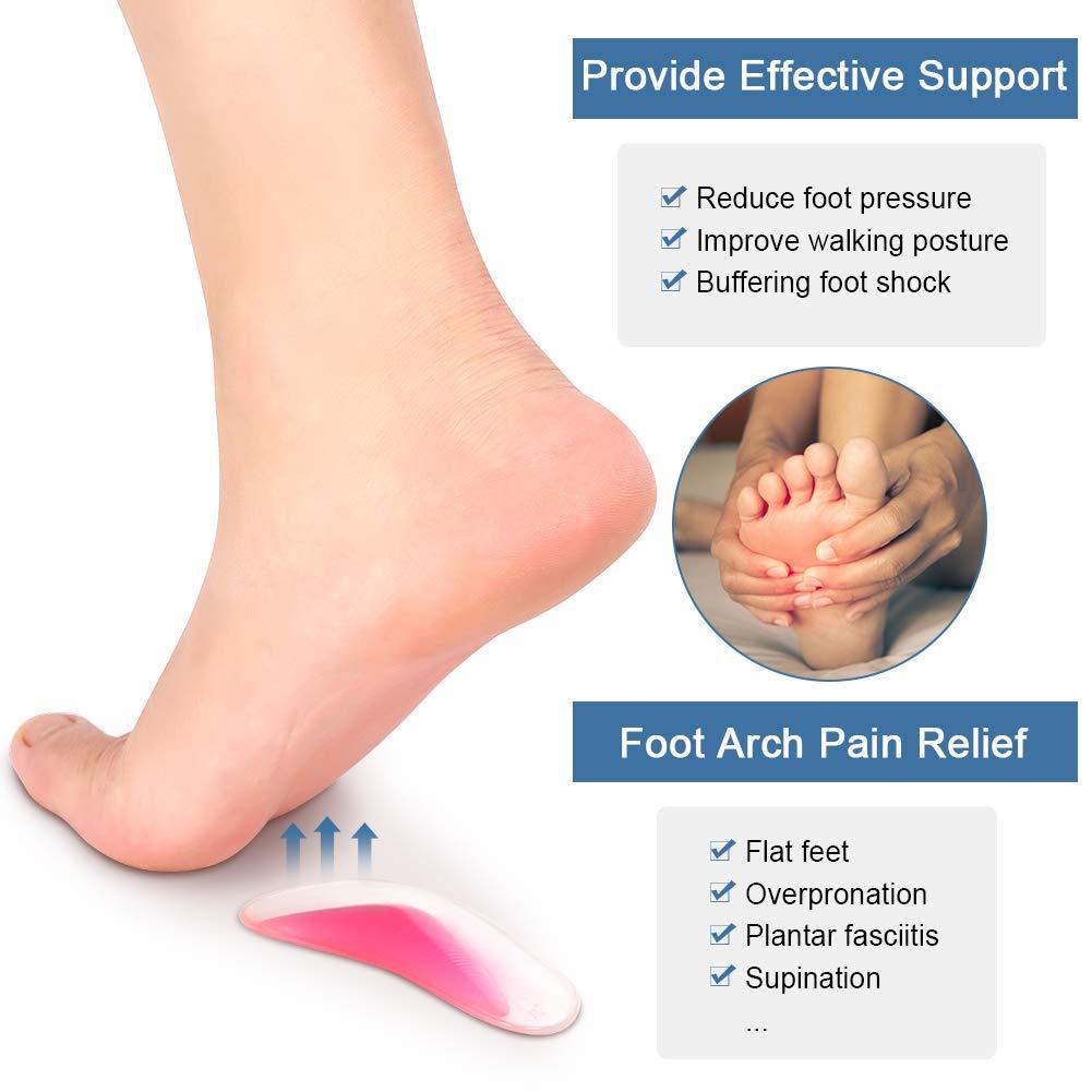 YHG Gel Arch Support Insoles, Arch Support Pads for Flat Feet, Gel Arch Support for Plantar Fasciitis, Fallen Arches, Heel Spurs Pain Relief, Fits for Women and Men (2 Pairs)