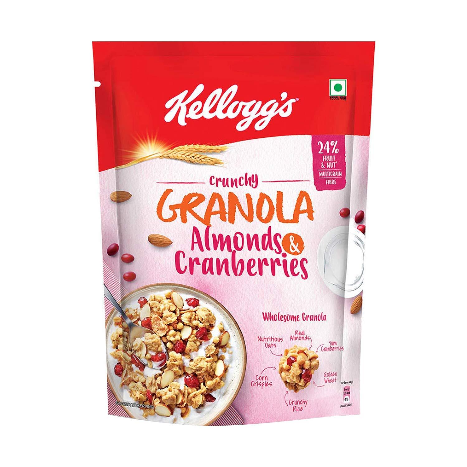 Kellogg's Kellogg\'s Combo, Kellogg\'s Crunchy Granola Almonds and Cranberries 460g and Kellogg\'s Crunchy Granola Honey, Almonds, Strawberries & Pumpkin Seeds, 450 g