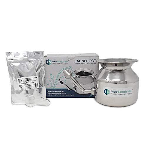 IS IndoSurgicals IS IndoSurgicals Neti Pot with Jala Salt Plus for Sinus Congestion (100 gm)