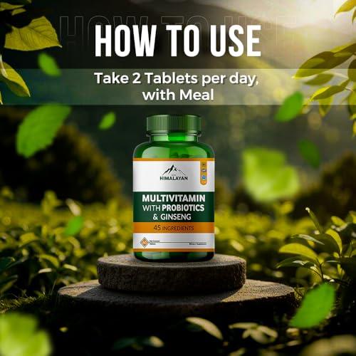 Divya Himalayan Divya Himalayan Multivitamin with Probiotics & Ginseng | 60 Tablets | Energy, Digestive & Immune Support | Whole Food Vitamins