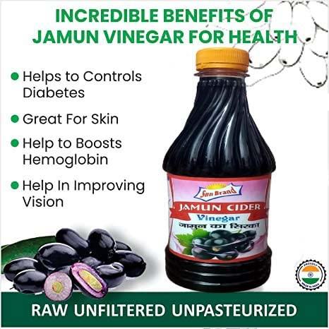 BANDHAL Jamun Vinegar 650 M.L. Naturally Processed Organic Raw Jamun Cider Vinegar (Sirka)