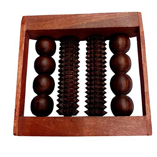 Silistar Silistar Wooden 4-Roller Foot Massager for Body Stress Acupressure Feet cum Mind Care/accupresure foot roller/wooden accupresure pain relief/Accupresure tools