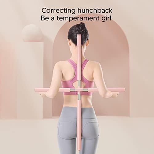 CURLEE Posture Stretching Stick, Yoga Sticks Humpback Correction Open Shoulder Adjustable for Posture