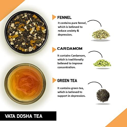 TEACURRY TEACURRY Vata Dosha Tea (2 Month Pack, 60 Tea Bags) - Helps with Vata, Relaxation, calming & Digestion | 100% Natural Ingredient - licorice, ginger, cardamom, cinnamon