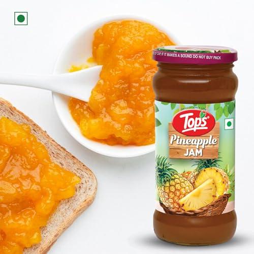 TOPS TOPS Pineapple Jam - 475 gm | From selected Pineapples| Provides a burst of fruity flavour.