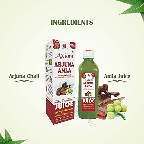 Axiom Axiom Arjuna Amla Juice 500ml | Natural Source of Calcium | Controls Blood Pressure | Control Cholesterol Level | No Added Sugar | 100% Natural WHO GMP Certified