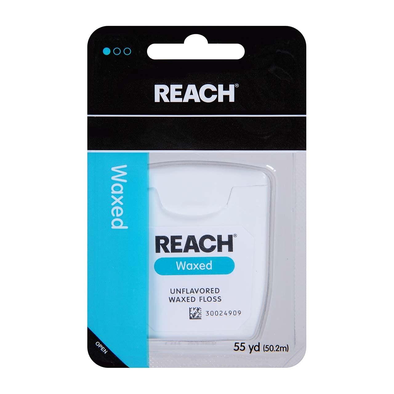 Reach REACH Unflavored Waxed Dental Floss, 55 yds (Pack of 4)
