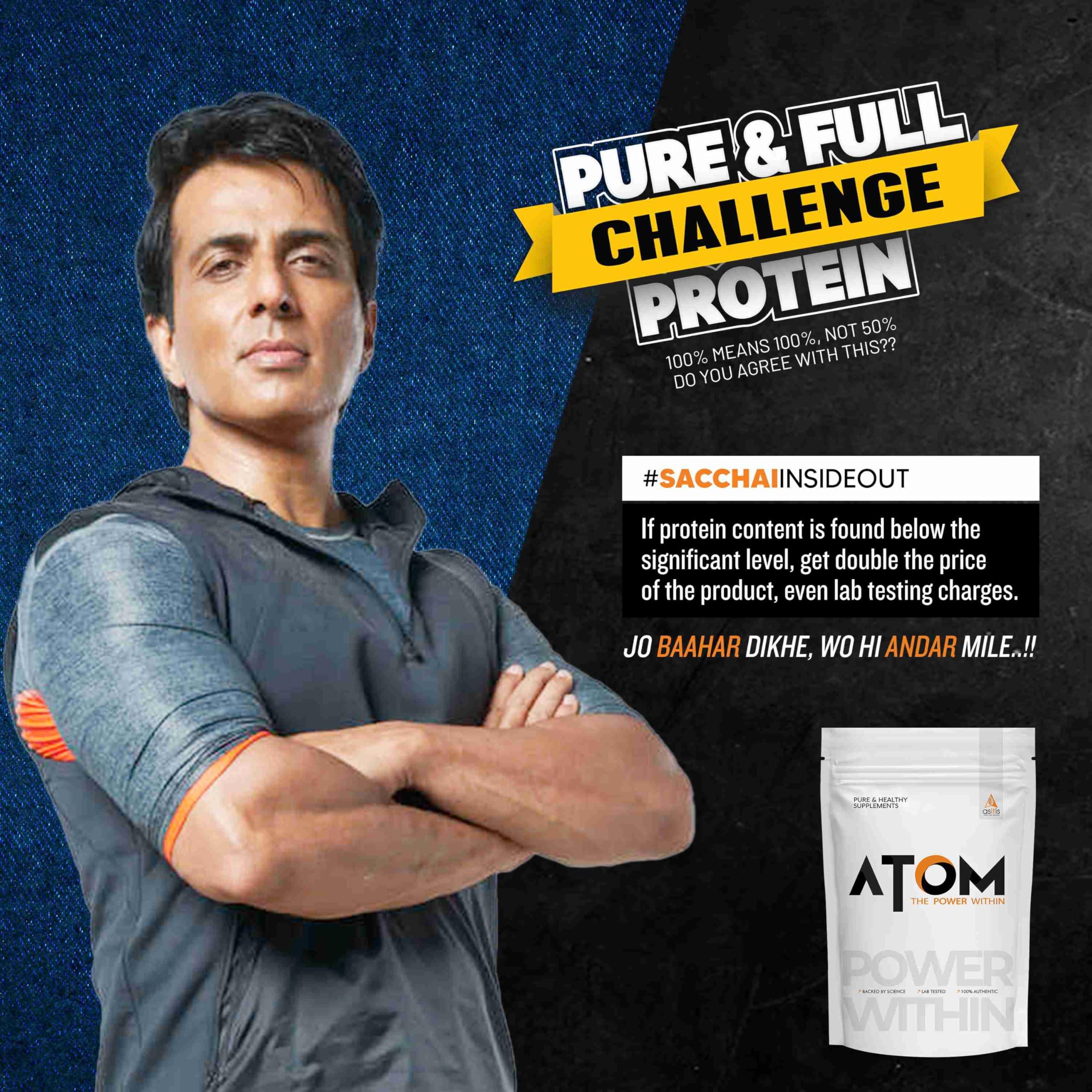 Asitis Nutrition Asitis Nutrition ATOM Plant Protein 1kg | 25g Protein | Amino Profile similar to Whey | Easy to Digest | Vegan