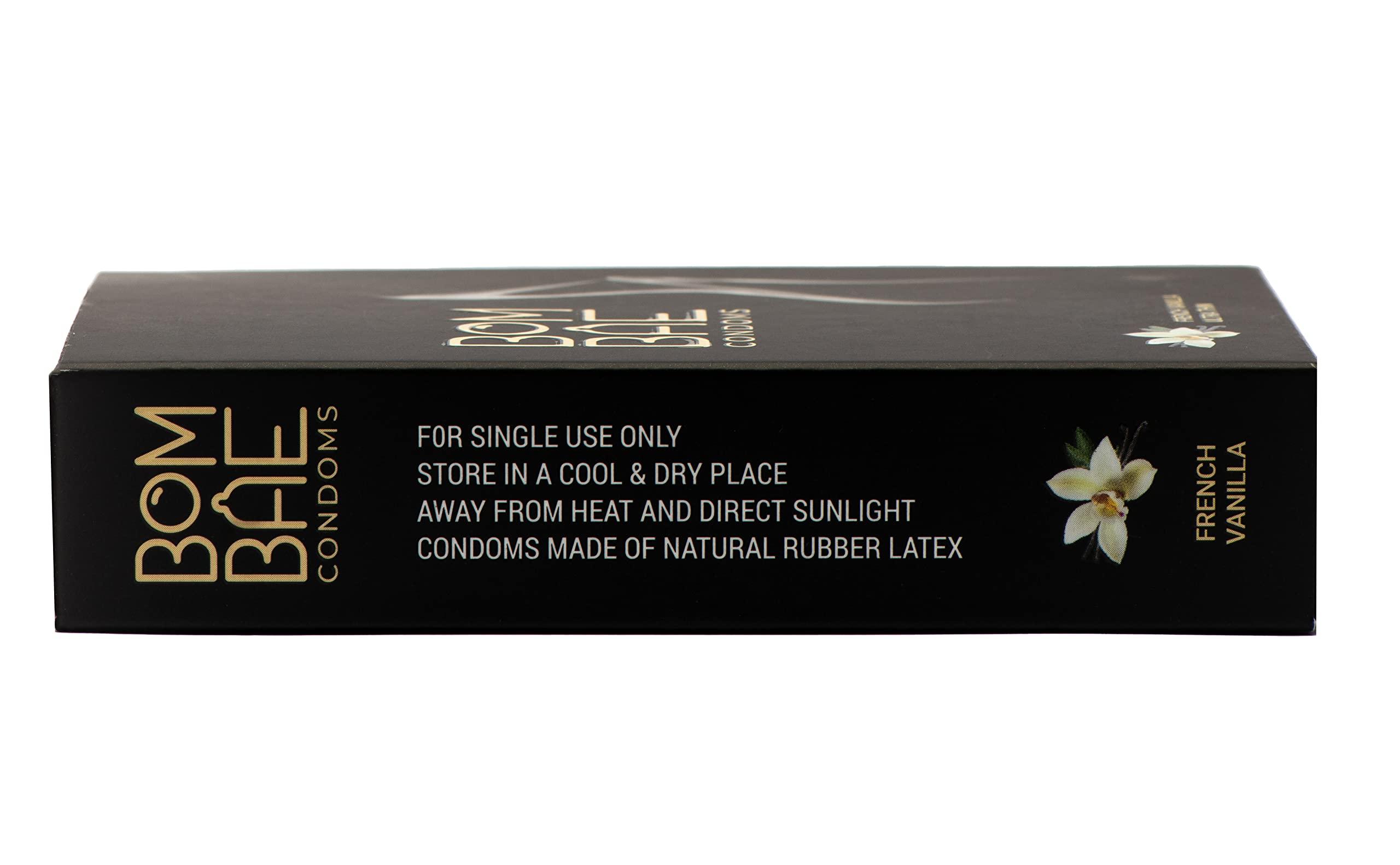 BOMBAE BOMBAE condoms French Vanilla Ultra Thin, Pack of 6 condoms for men family pack flavour Combo Pack of 6 (10 pieces per pack) 60 condom combo pack offer men