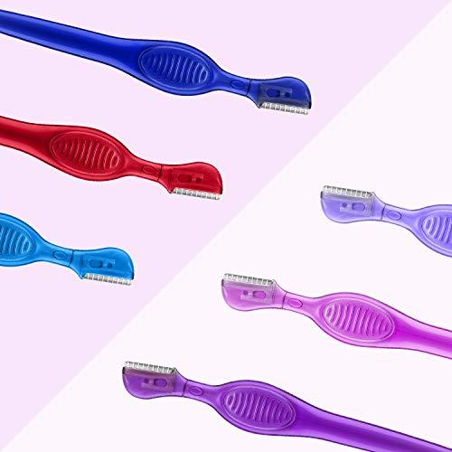 Mudder 24 Pieces Eyebrow Razor Mini Portable Eyebrow Shaver Multipurpose Face Razors Stainless Steel Makeup Face Care Tools with Precision Cover for Women Men Face Hair Removers