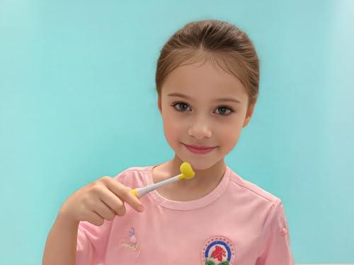 FOREVIVE FOREVIVE 2 Pieces 3 Sided Toddler Toothbrush, Three Bristles for Kids Toothbrush, Autism Soft Bristles Toothbrush,Soft and Gentle for Complete Tooth and Gum Care(C1Blue+Yellow Kids)