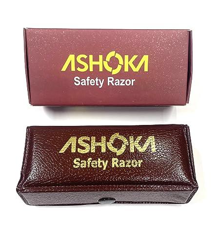 Ashoka Ashoka Double Edge Brass Safety Razor A-9001 (Close Comb) + 10 SS Blades|Shaving Razor|Rust Proof|Gift For Men