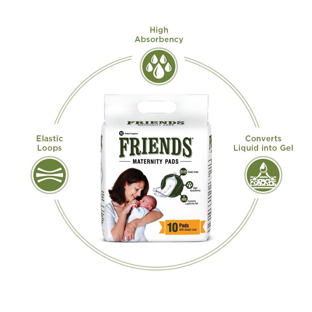 Friends Friends Disposable Maternity Pads with Elastic Loop for Post Pregnancy Bleeding - 30 Pcs
