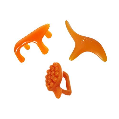 HEALLILY HEALLILY 3Pcs Resin Massager Guasha Tools Scraping Massage Plates Massage Facial Board Kit for Face Skin Massage ( Dog, Turtle, Birds Shape )