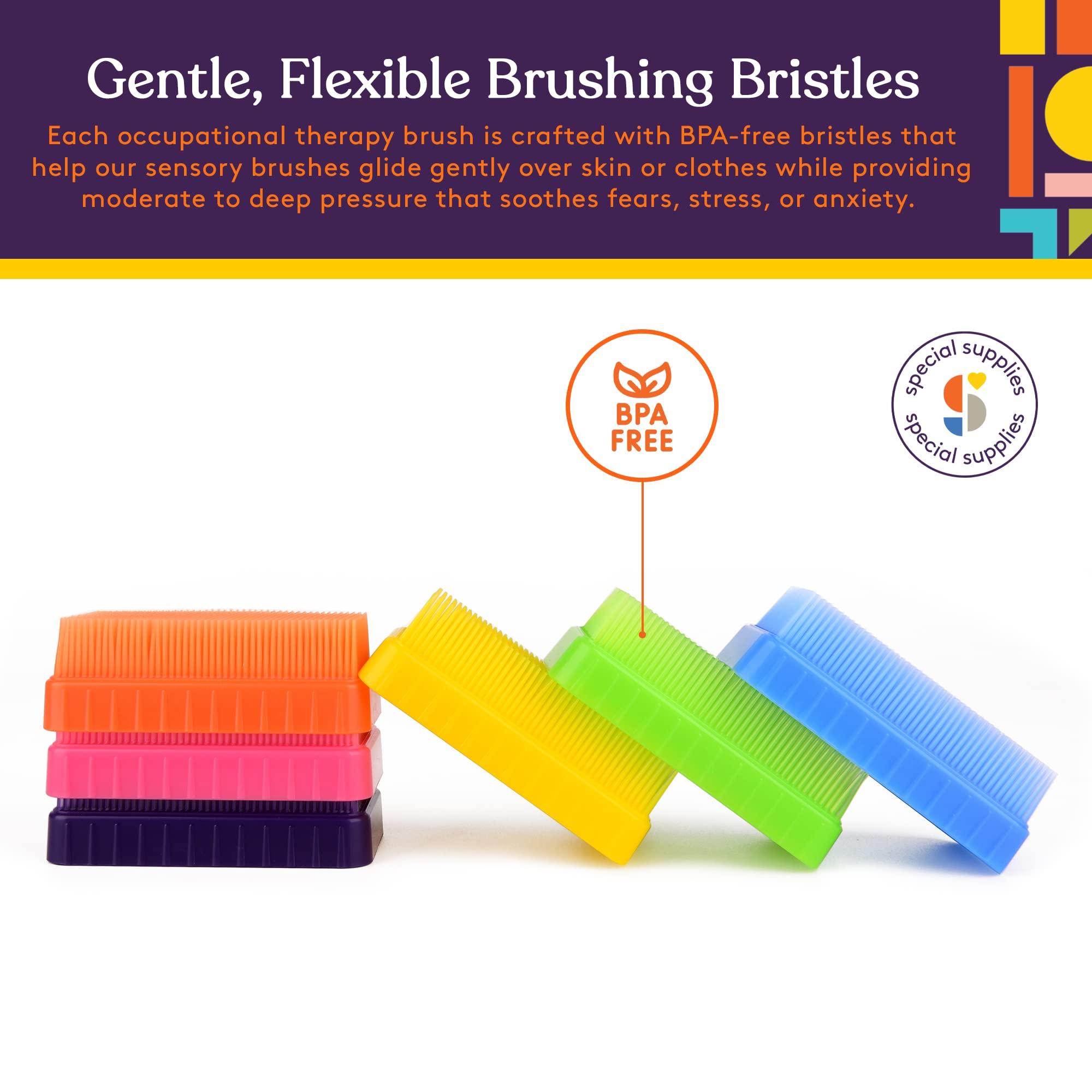 Special Supplies Special Supplies Therapressure Therapy Brush for Occupational and Sensory Brushing, 6 Pack, Stimulating and Calming Tools for Kids and Adults, Soft Flexible Bristles, Latex Free