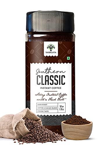 VANALAYA Vanalaya Southern Classic Instant Coffee Chicory Mix of 70% coffee & 30% chicory (50gm)