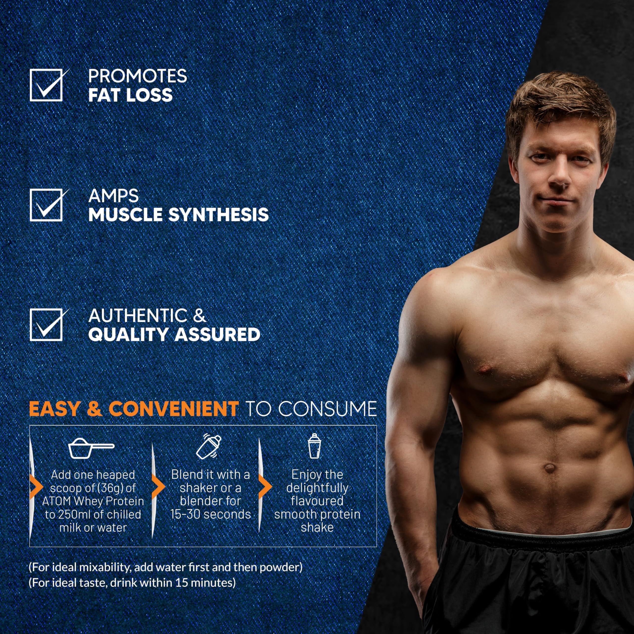 Asitis Nutrition AS-IT-IS ATOM Raw Whey Protein 1kg with Enzymes | 28.5g Protein | USA Labdoor certified | 6.4g BCAA