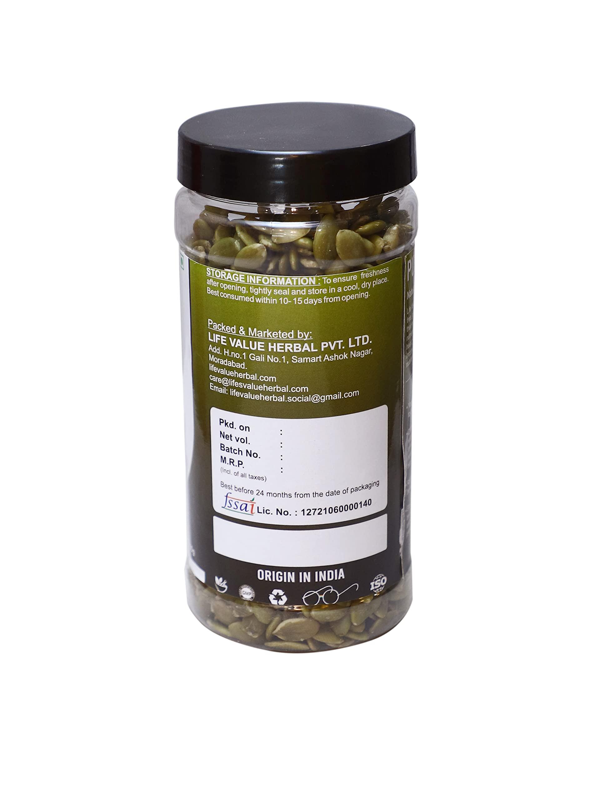 Life Value Herbal LVH Pumpkin Seeds Raw Pumpkin Seeds for Eating | Immunity Booster and Protein Rich Seeds | Healthy Diet Snacks (500Gm)