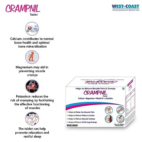 WEST-COAST WEST-COAST Crampnil Tablets helps to relieve muscle pain, joint pain & cramps