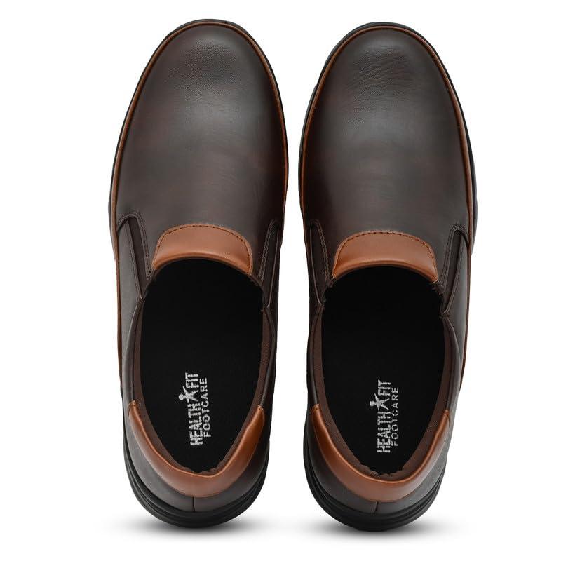 HEALTH FIT HEALTH FIT Orthopedic & Diabetic Shoes Breathable Soft Sole Ultra-Lightweight Shoes for Men\'s 1731 BR 6 UK Brown