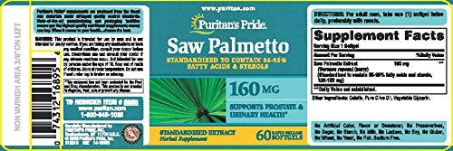 Puritan\'s Pride Puritans Pride Saw Palmetto Standardized Extract 160 mg Softgels, 60 Count