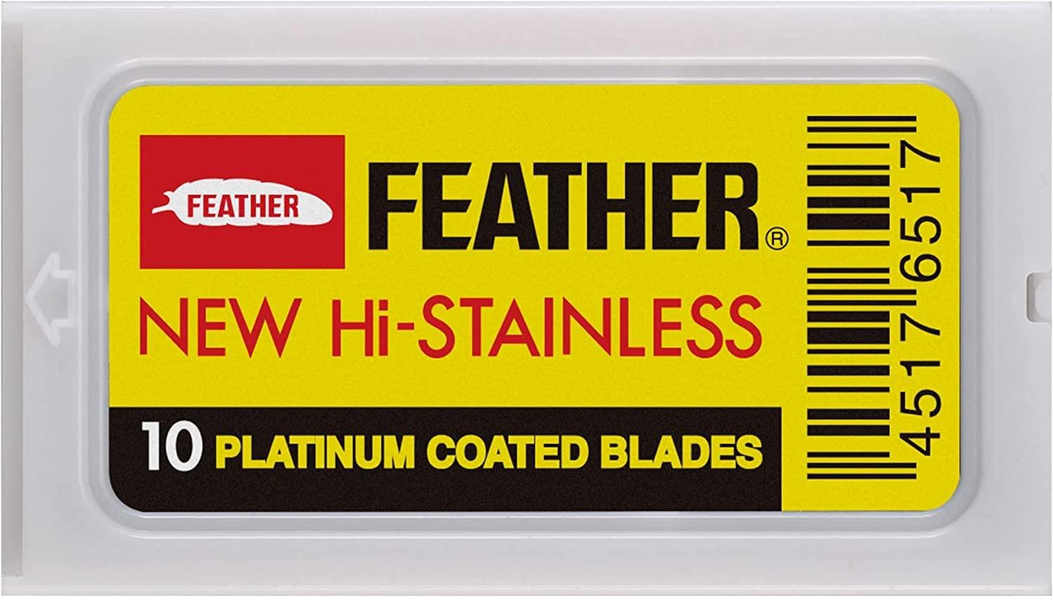 Feather Brand Feather 10 Razor Blades New Hi-Stainless Double Edge