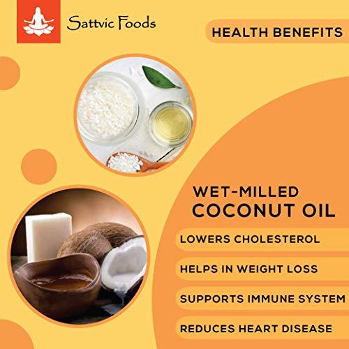 Sattvic Foods Sattvic Foods Wet-Milled Extra Virgin Coconut Oil (250 ml) Nariyal ka Tel | Cold-Pressed & Certified Organic | Raw and Unrefined | Glass Bottle | Use in Cooking, Frying, Baking, Oil-Pulling