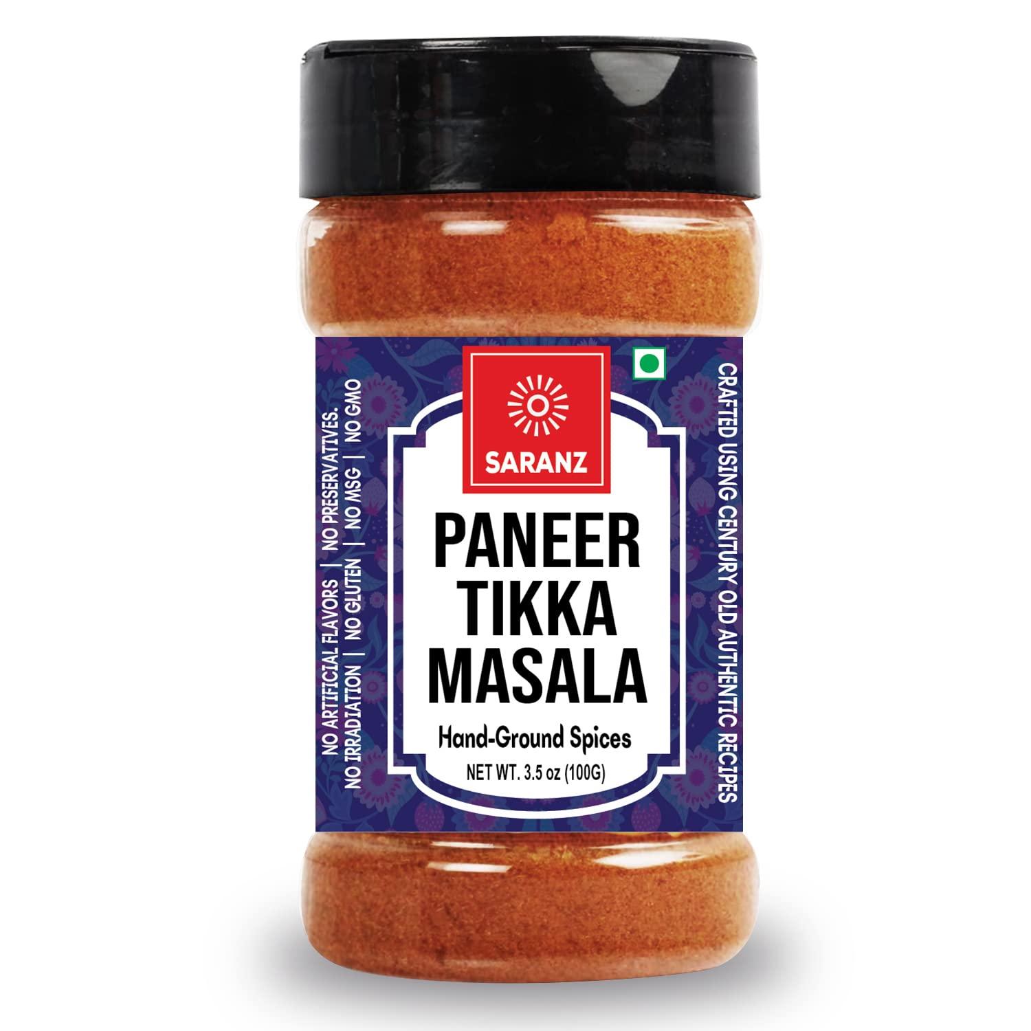SARANZ SARANZ Paneer Tikka Masala Perfect for Cooking, Ready to Use, No added colours, Spice Powders and Masalas, Premium Artisanal Spices with Rich & Strong Flavour-100 Grams Bottle