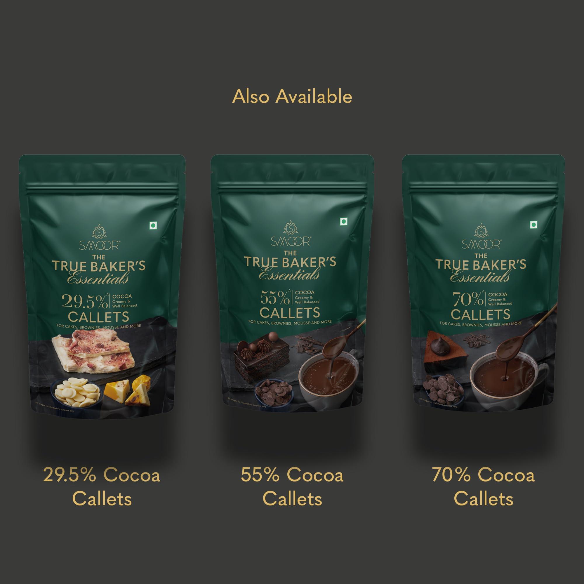 SMOOR SMOOR Premium Milk Couverture Chocolate Baking Callets | 35% Cocoa True Baker\'s Artisanal Chocolate Callets | Perfect for Rakhi, Baking & Chocolate Making | 500gm - Pack of 1