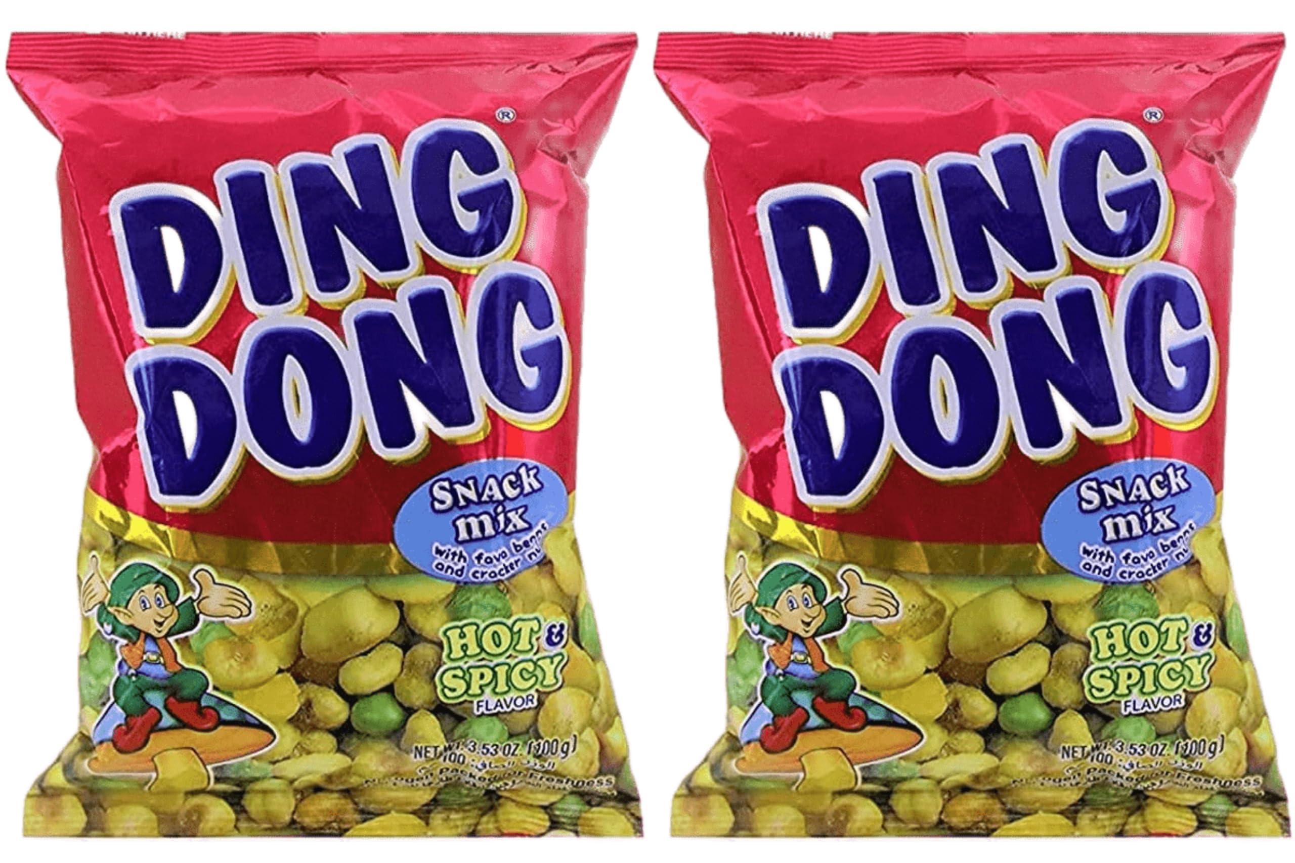 Generic Ding Dong Mixed Nuts Hot And Spicy Cornick, Green Peas, Crackers Nuts, Peanuts, & Fava Beans All In One Snacks, 3.53 Oz 100g Pouch (Imported) (Pack Of 2)