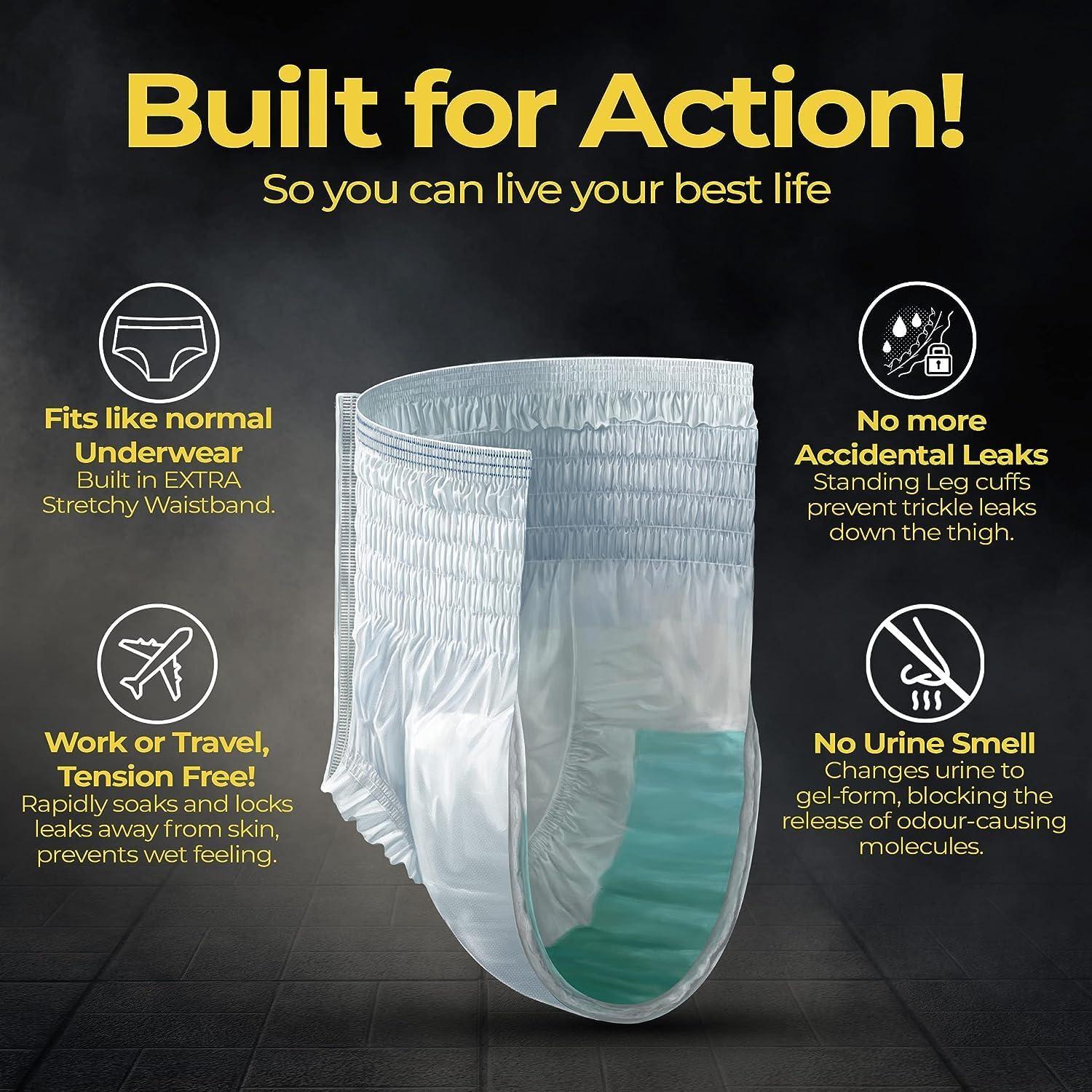 Generic Friends Classic Adult Diapers Pants Style - 60 Count (Medium) with odour lock and Anti-Bacterial Absorbent Core- Waist Size 25-48 inch ; 63.5-122cm sold by bmpharma