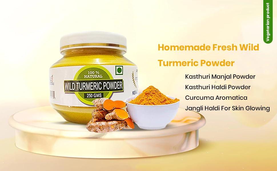 RAINTECH HERBALS RAINTECH HERBALS Wild Turmeric Powder for Face 250g | Kasthuri Manjal | Curcuma Aromatica | Natural Skin Care, Brightening & Anti-Acne Properties